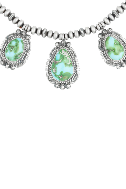 Sterling Silver Navajo Pearl Necklace & Earring Set