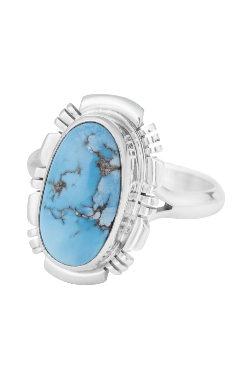Sterling Silver Oval Turquoise Matrix Ring