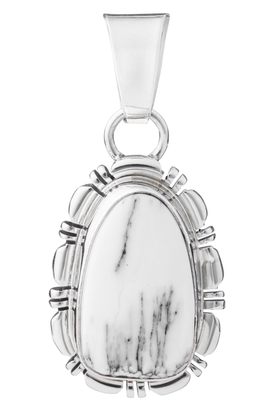 Sterling Silver White Buffalo Pendant