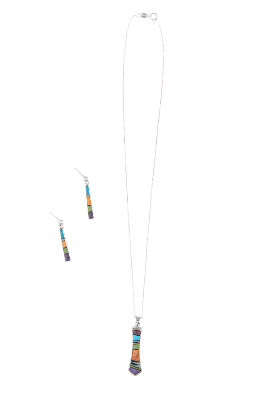 Desert Mirage Marble Pendant Necklace Set