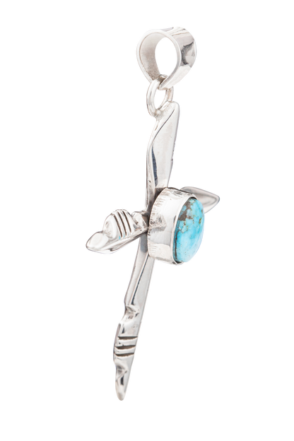 Sterling Silver Turquoise Cross Pendant