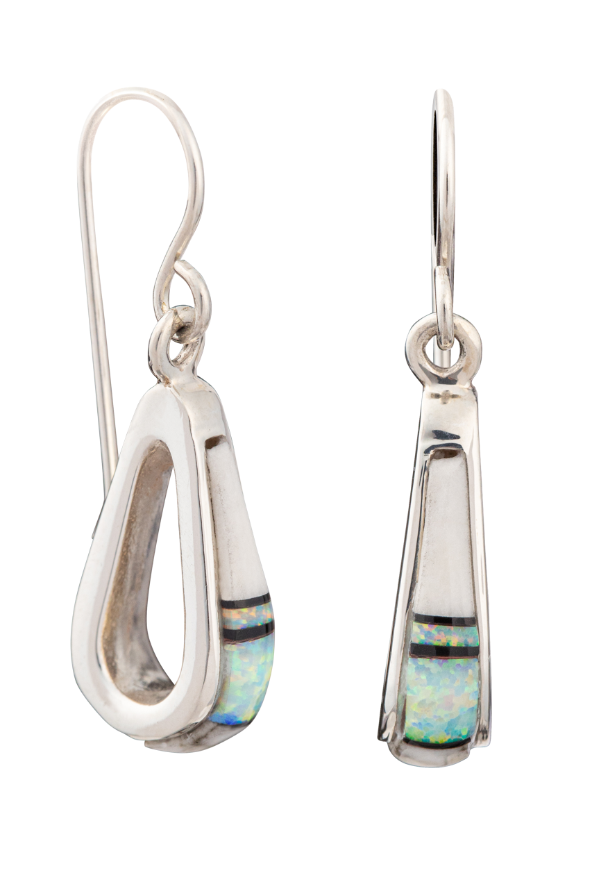 Sterling Silver Opal Drop Earrings