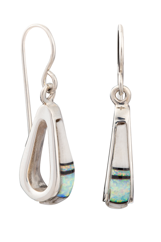 Sterling Silver Opal Drop Earrings