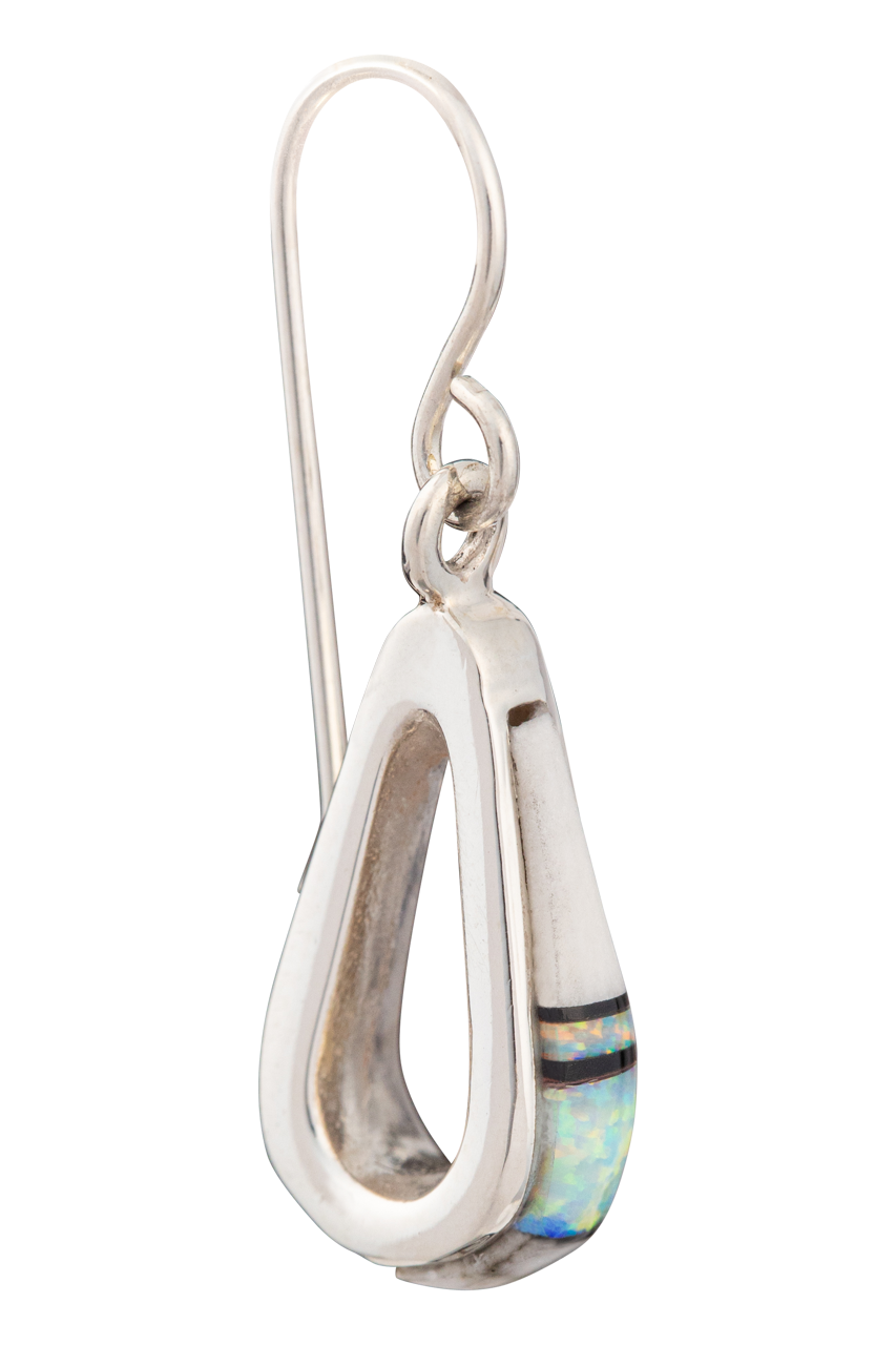 Sterling Silver Opal Drop Earrings