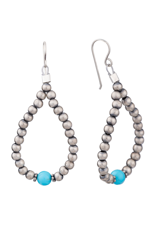 Navajo Pearl Turquoise Teardrop Earrings