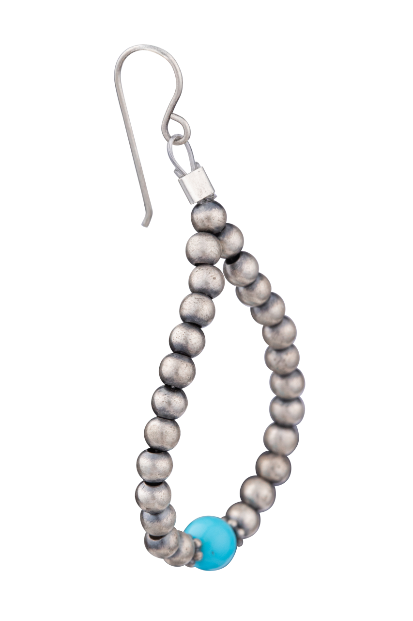 Navajo Pearl Turquoise Teardrop Earrings