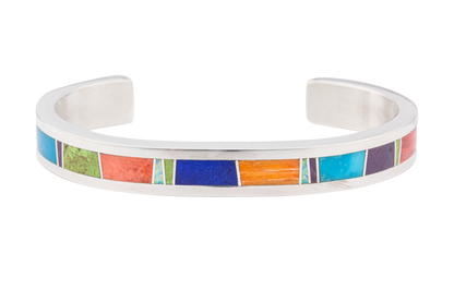 Multi-Stone Inlay Cuff Bracelet