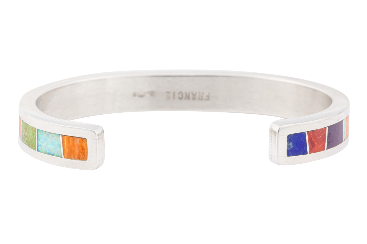 Multi-Stone Inlay Cuff Bracelet