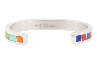 Multi-Stone Inlay Cuff Bracelet