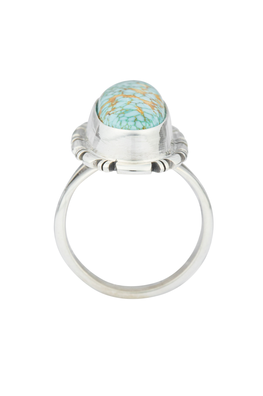 Sterling Silver Large Oval Matrix Turquoise Ring