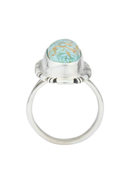 Sterling Silver Large Oval Matrix Turquoise Ring
