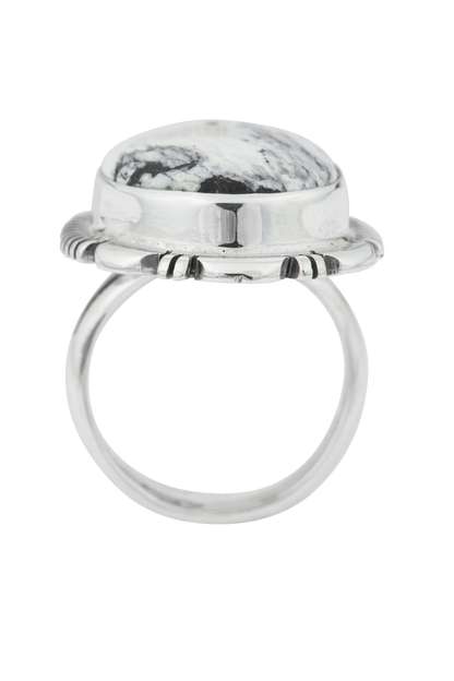Sterling Silver White Buffalo Ring