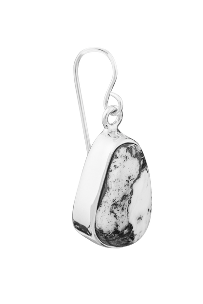 Sterling Silver White Buffalo Drop Earrings