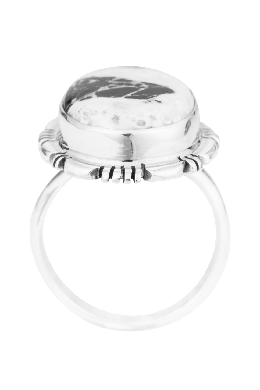 Sterling Silver White Buffalo Stone Ring 2