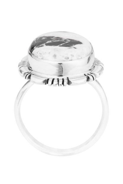 Sterling Silver White Buffalo Stone Ring 2