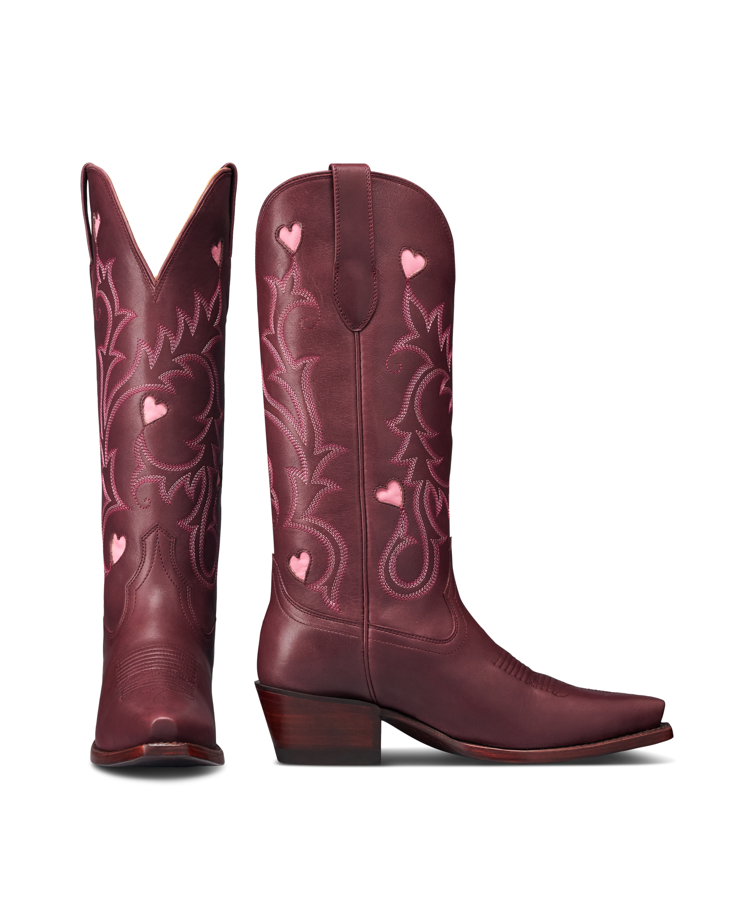 Tecovas Annie Hearts Cowgirl Boots - Wine