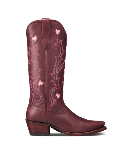 Tecovas Annie Hearts Cowgirl Boots - Wine