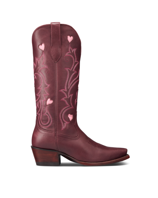 Tecovas Annie Hearts Cowgirl Boots - Wine