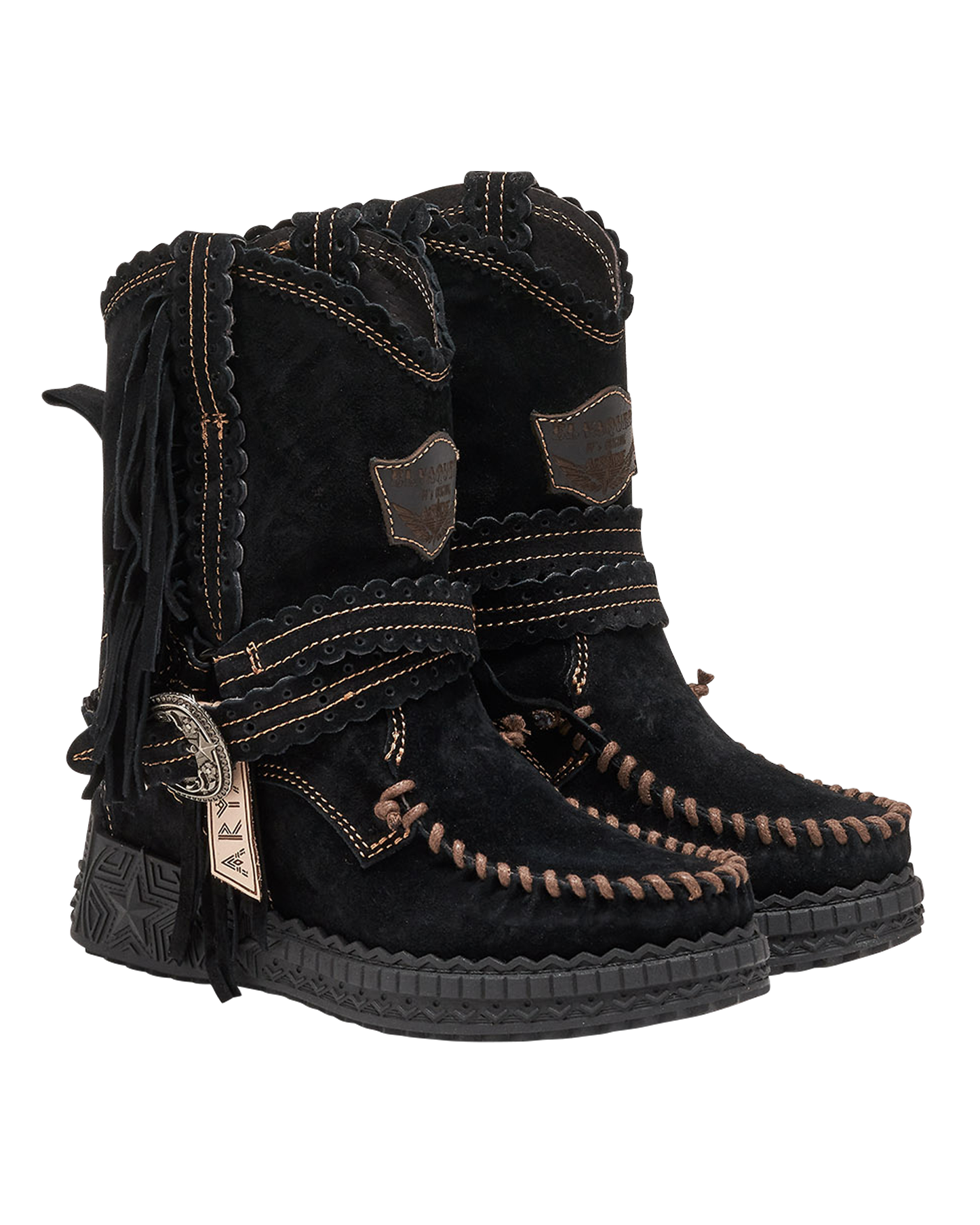 El Vaquero Arya Silverstone Carbon Moccasin Boots