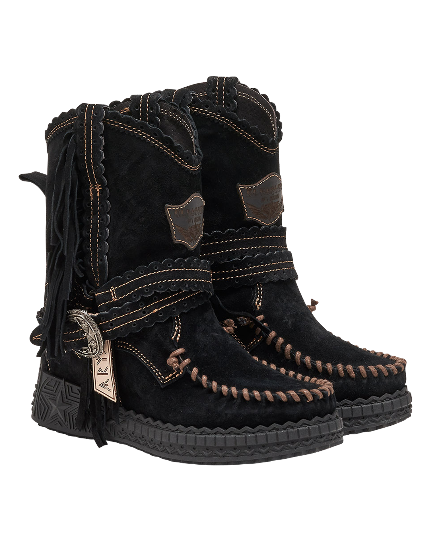 El Vaquero Arya Silverstone Carbon Moccasin Boots
