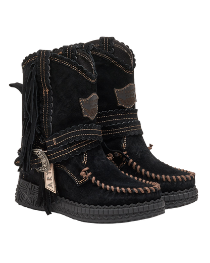 El Vaquero Arya Silverstone Carbon Moccasin Boots