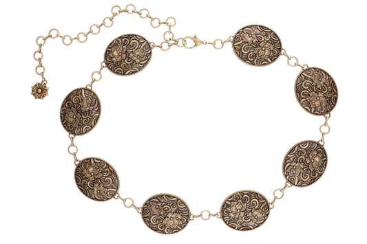 Axesoria West Oval Concho Belt - Brass