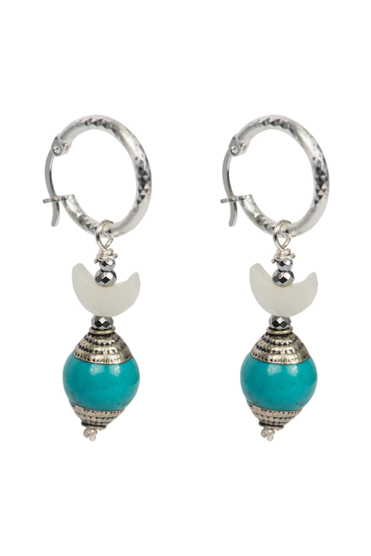 Breathe Deep Crescent Moon Earrings