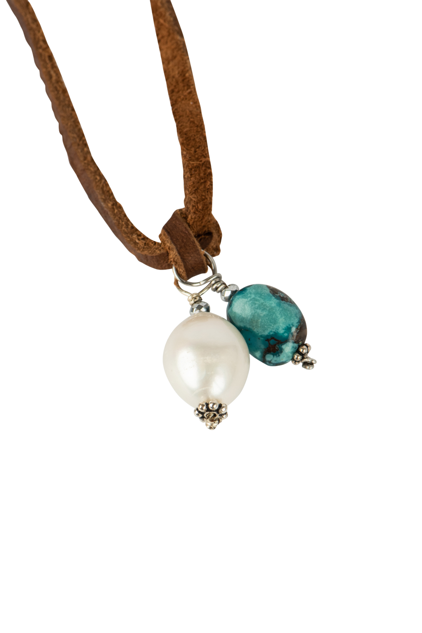 Breathe Deep Western Brown Buffalo Leather Necklace Pinto Ranch