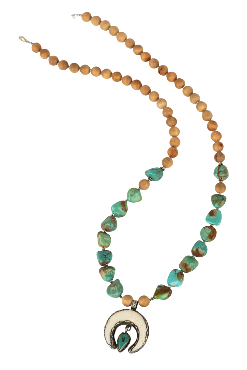 Breathe Deep Silver Naja Beaded Necklace