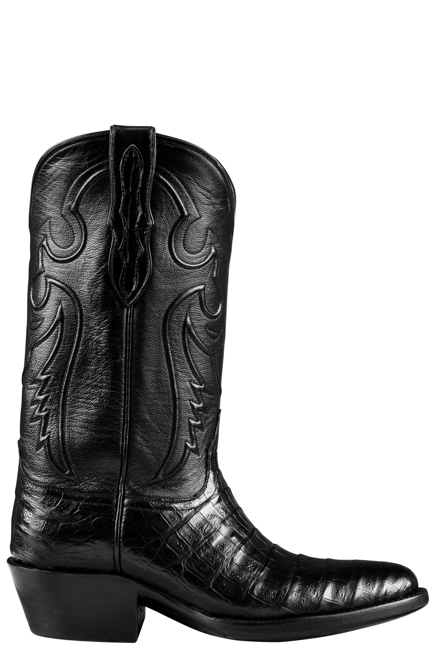 Black Jack Men's Select Caiman Belly Cowboy Boots - Black