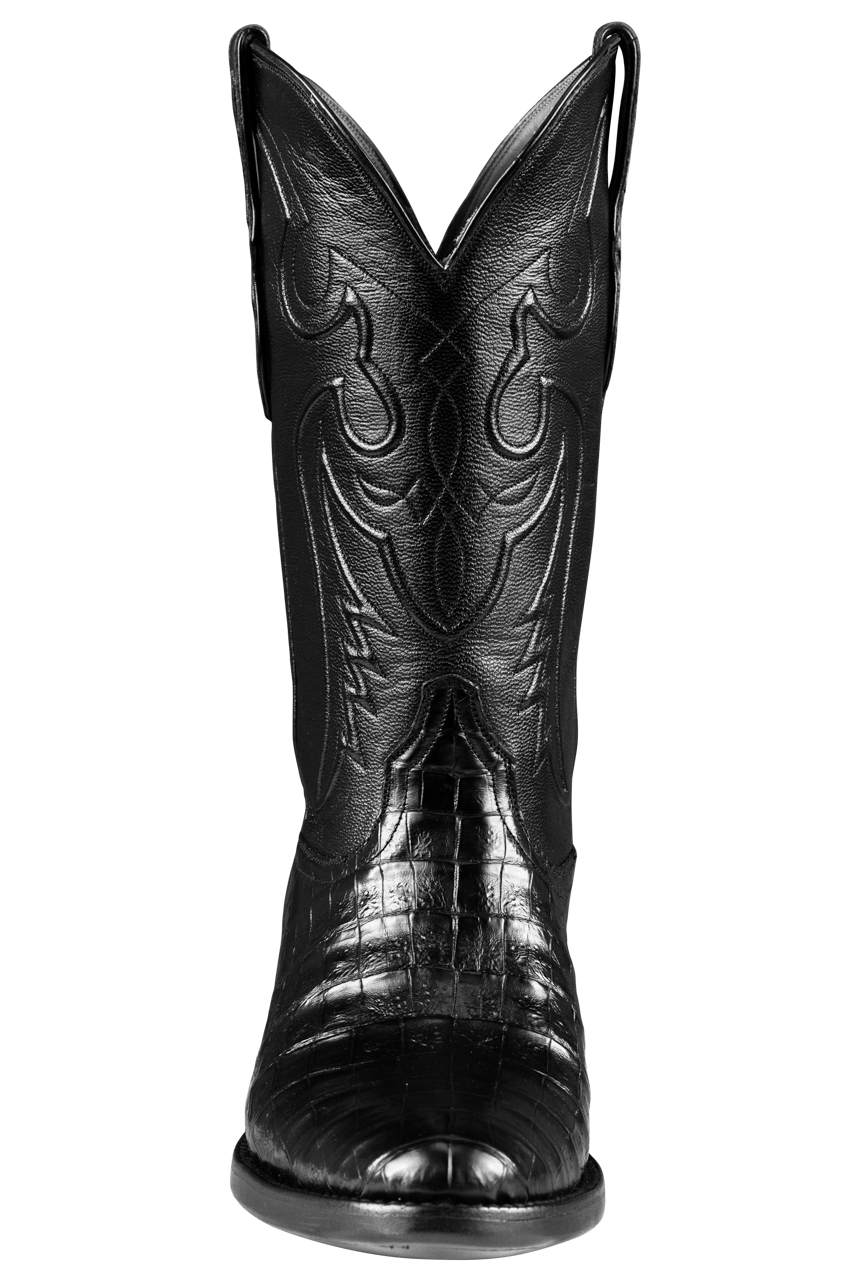 Black Jack Men's Black Select Caiman Belly Cowboy Boots Pinto Ranch
