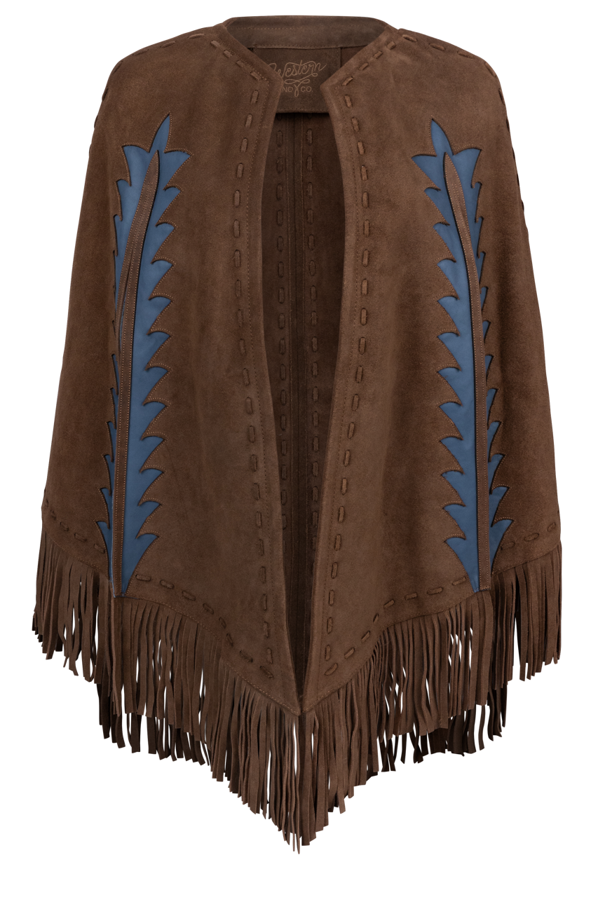 Western and Co. Blue Skies Ahead Suede Cape