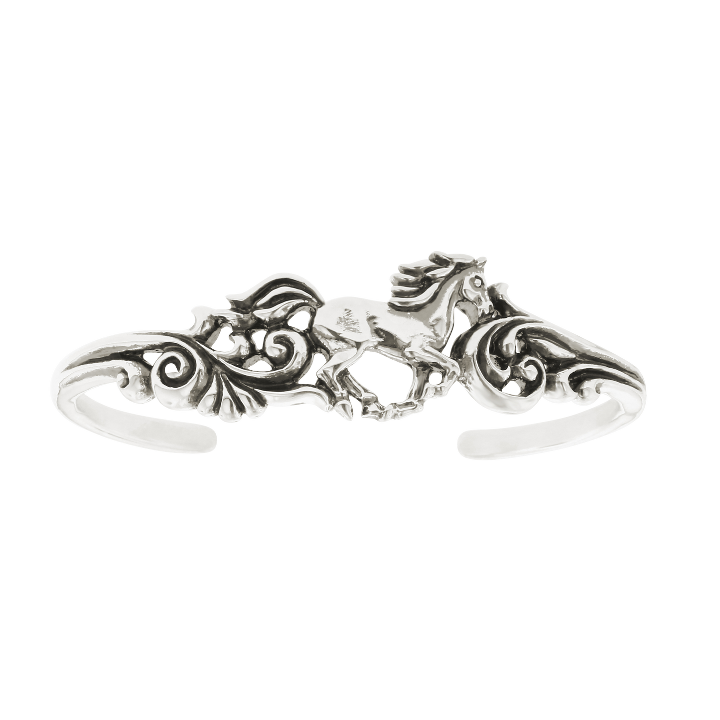 Sterling Silver Filigree Horse Cuff Bracelet