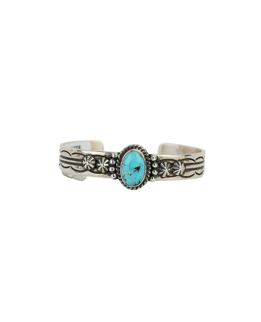 Sterling Silver with Turquoise Cuff by J Nelson