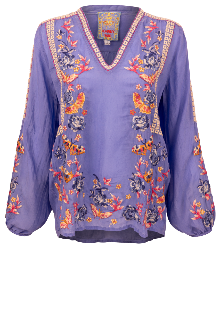 Jony Computer Ba Ranch Johnny Was Baja Blue Western Tamara Blouse | Pinto Ranch