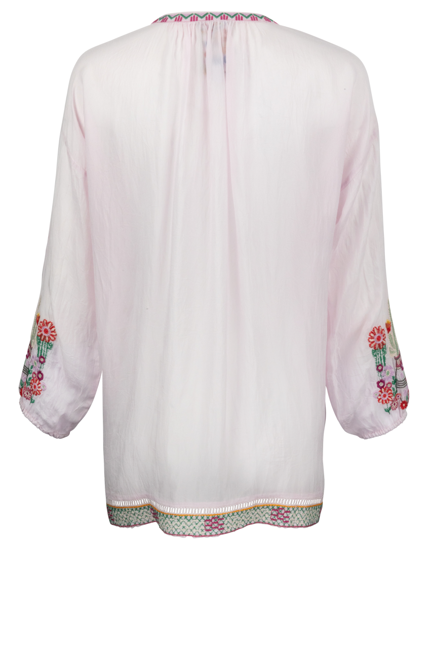 Johnny Was Embroidered Lilac Blouse