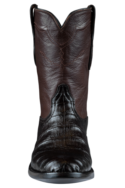 Black Jack Men's Caiman Belly Roper Boots - Chocolate