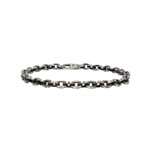 Kenton Michael Antiqued Sterling Silver Chain Link Bracelet