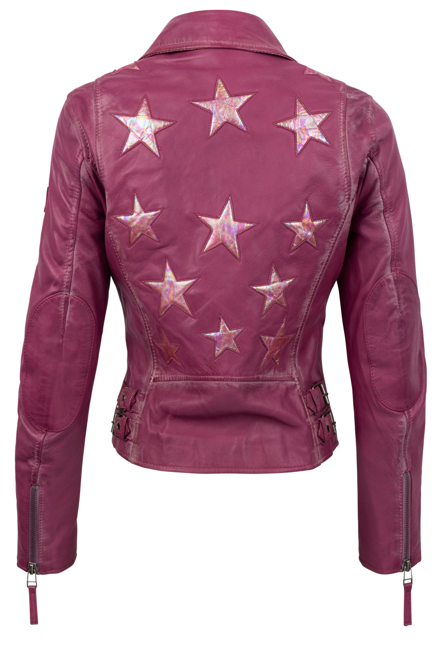 Mauritius Christy Dark Pink Lamb Leather Jacket