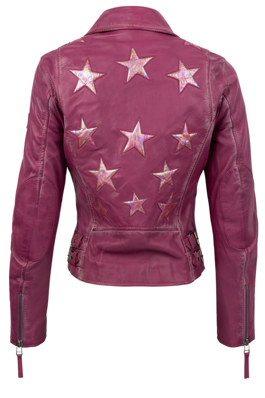 Mauritius Christy Dark Pink Lamb Leather Jacket