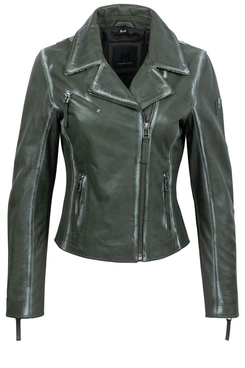 Mauritius Christy Olive Lamb Leather Jacket