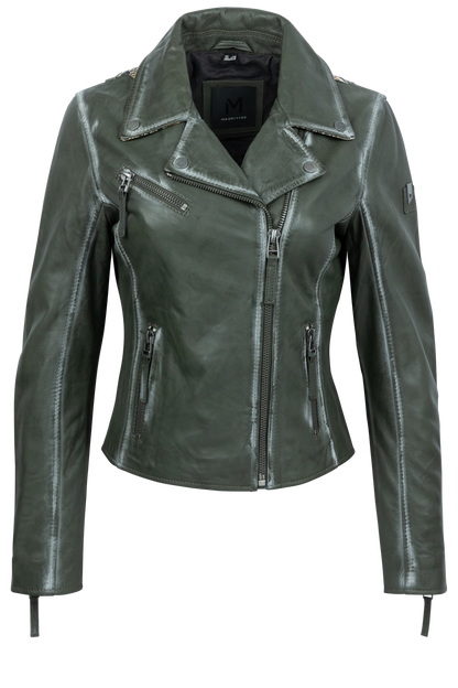 Mauritius Christy Olive Lamb Leather Jacket