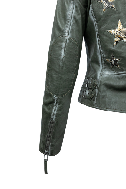 Mauritius Christy Olive Lamb Leather Jacket