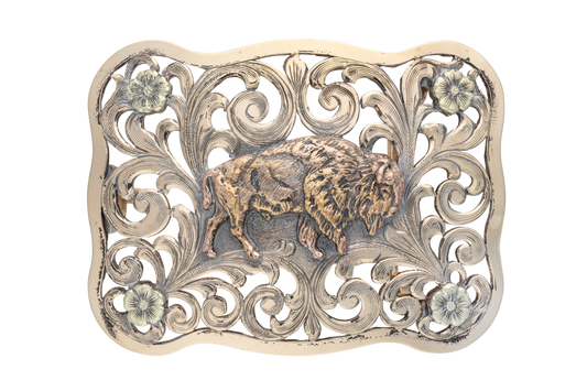 Clint Orms 1.5" Multi-Gold Buffalo Trophy Buckle