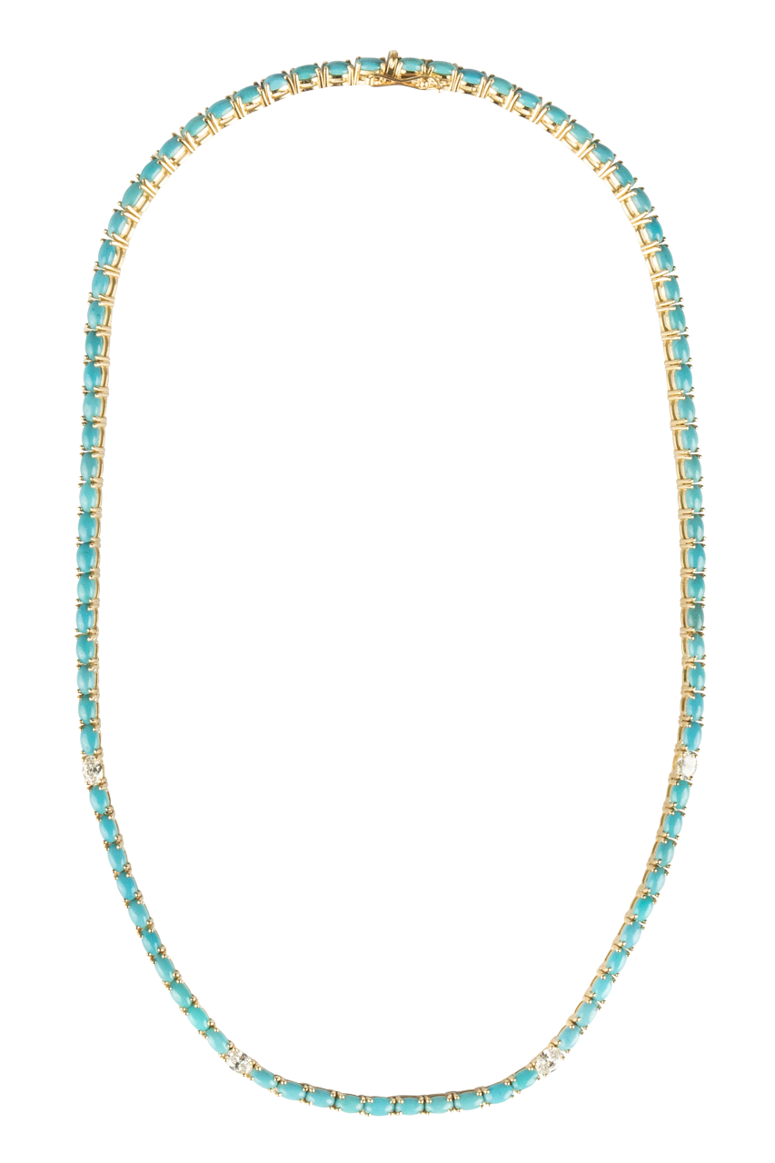 Sleeping Beauty Turquoise & Diamond Necklace