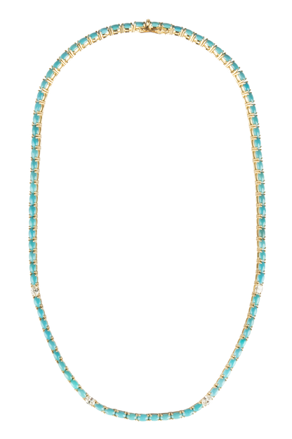 Sleeping Beauty Turquoise & Diamond Necklace