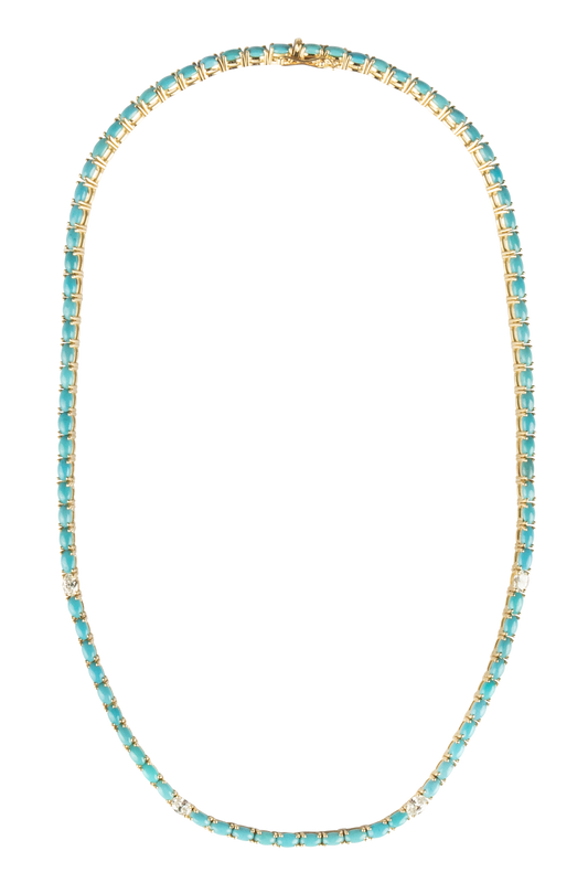 Sleeping Beauty Turquoise & Diamond Necklace