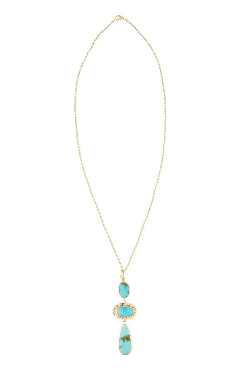 Tri-Turquoise Pendant Necklace