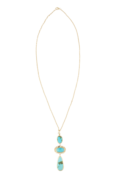 Tri-Turquoise Pendant Necklace