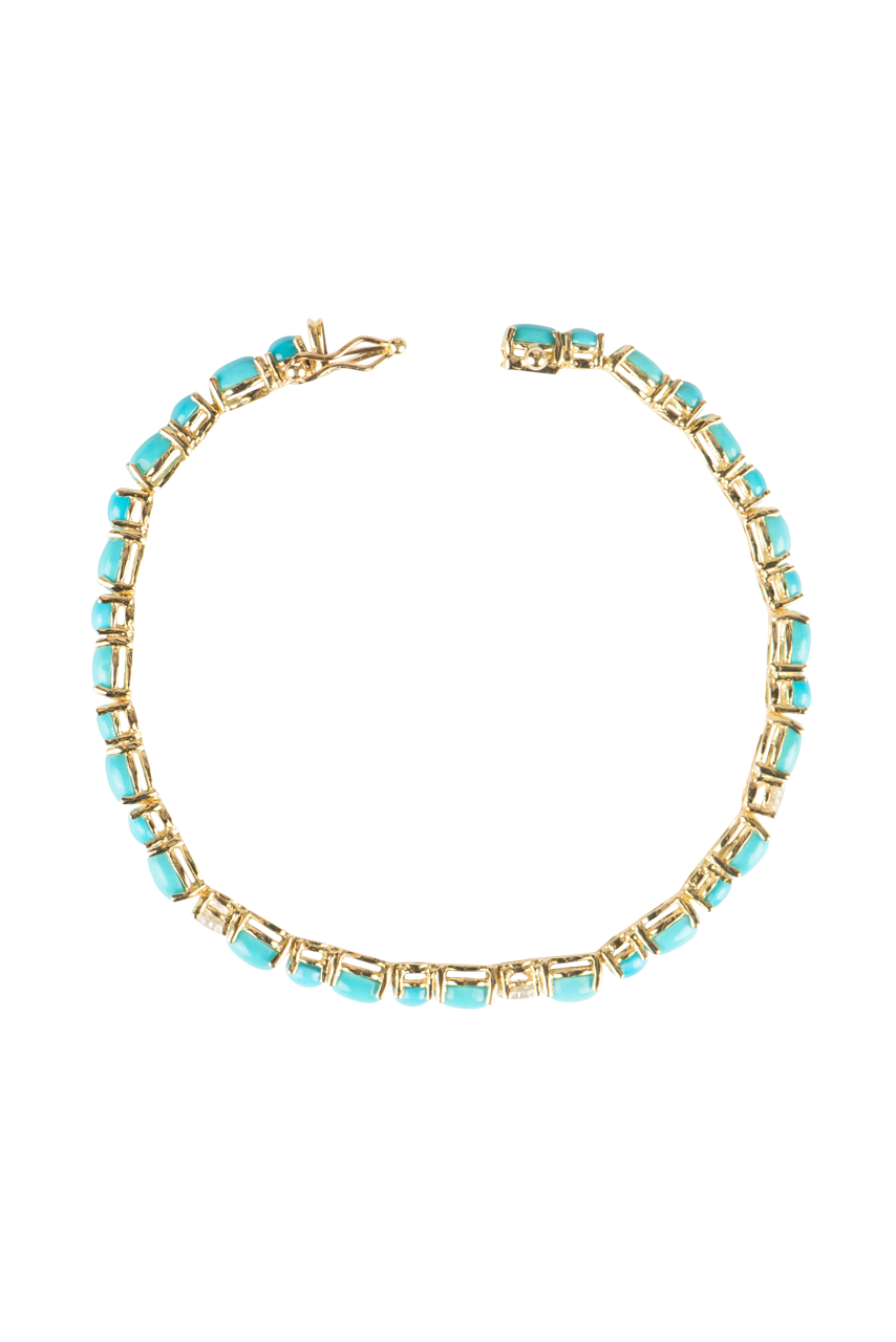 Sleeping Beauty Turquoise & Diamond Bracelet